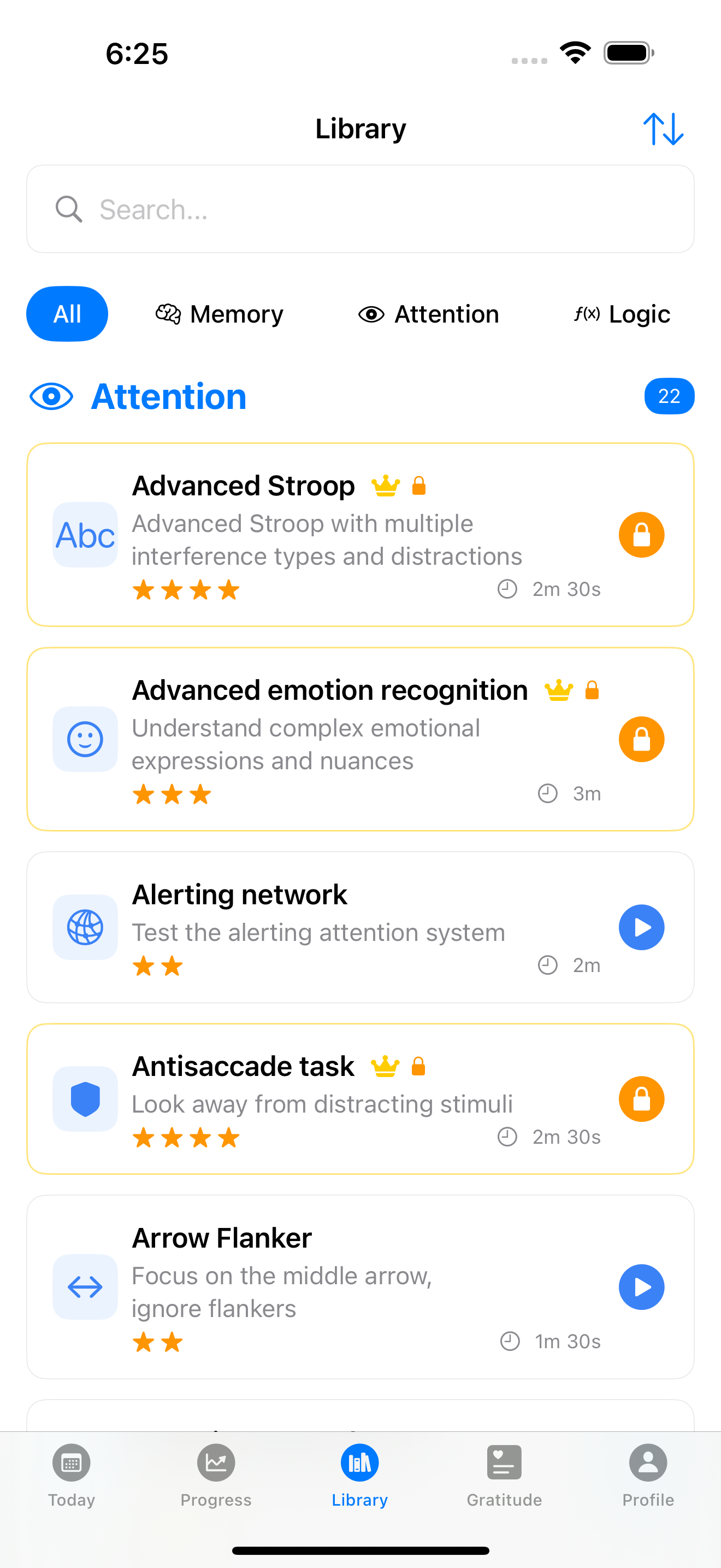 SynapseGym - mental training - Screenshot 2 showing product features and functionality