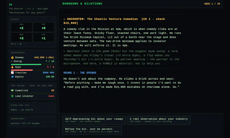 Dungeons & Dilutions — a fundraising RPG screenshot 3