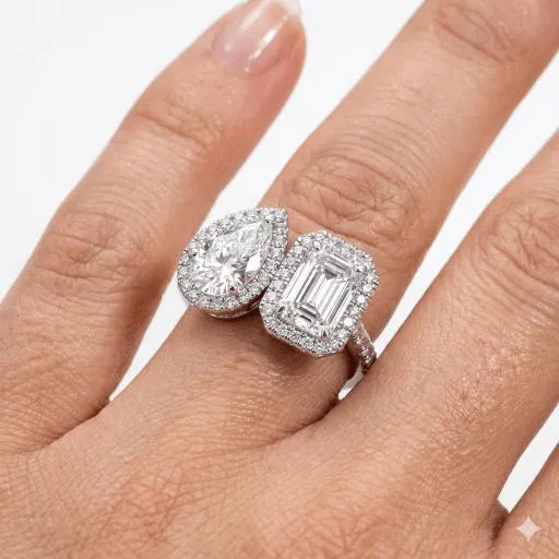 Toi et moi engagement ring