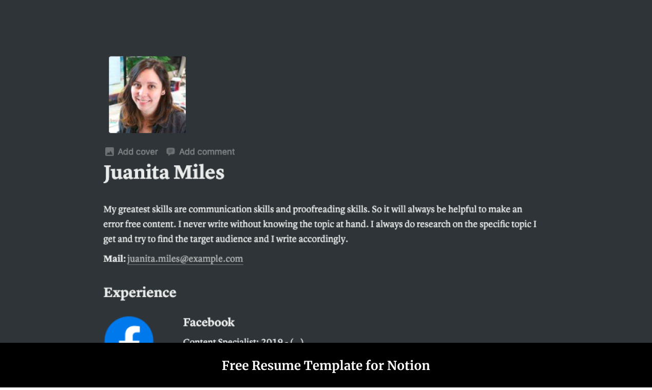 Notion CV Template (Free) gallery image