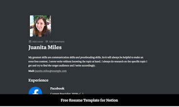 Notion CV Template (Free) gallery image