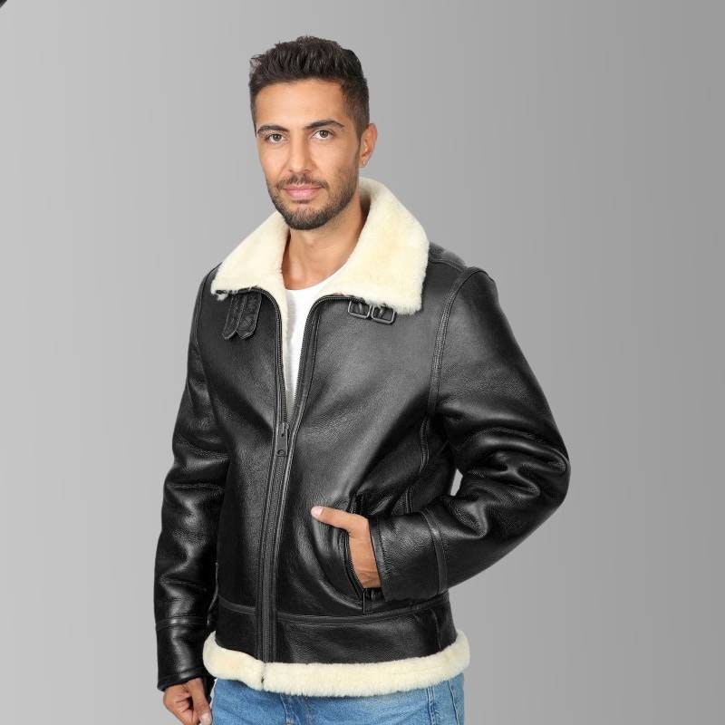 Albert Black Leather Jacket gallery image