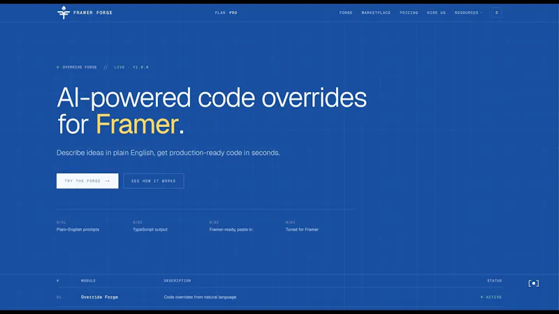 Framer Forge screenshot 1 (video preview)