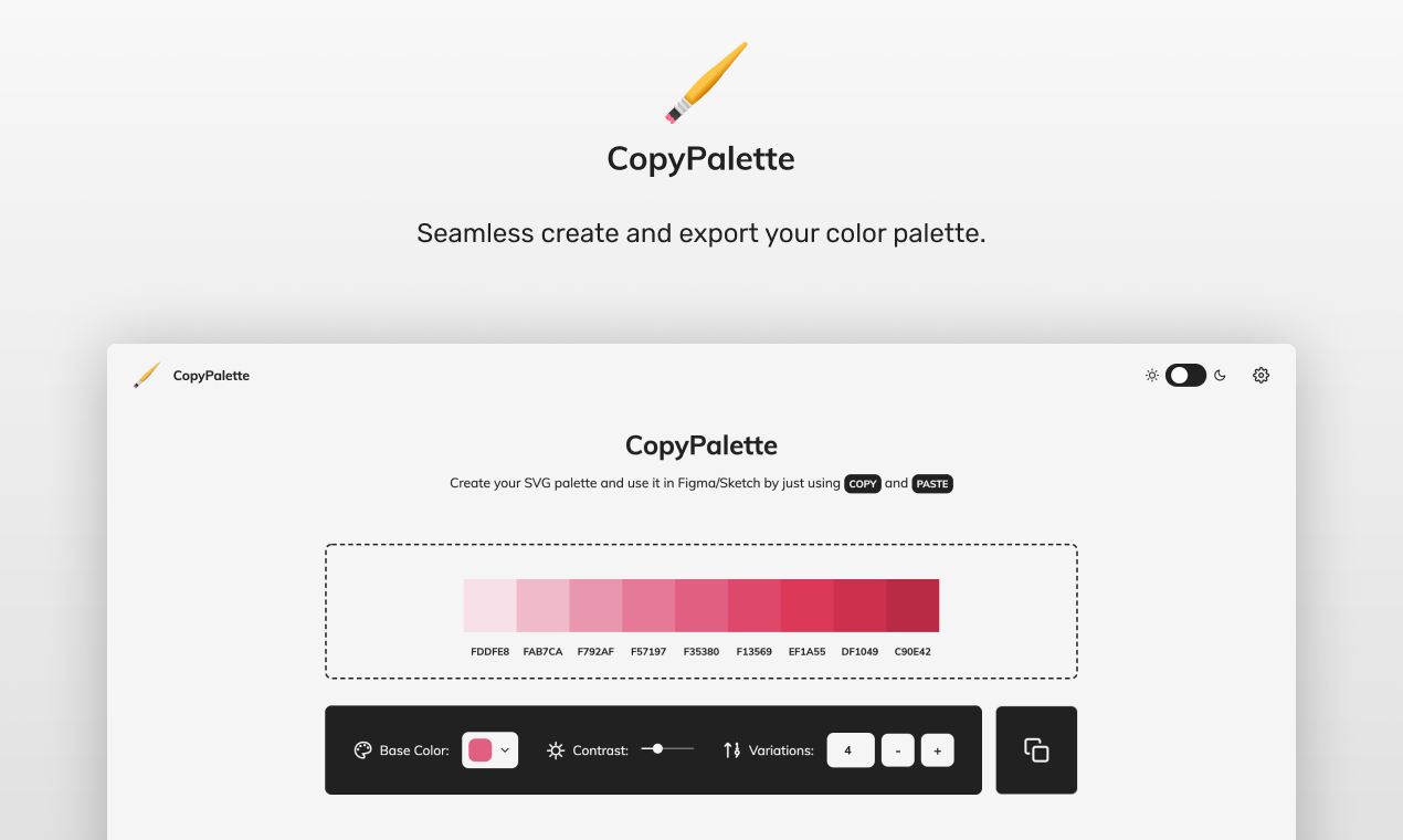 CopyPalette - Copy-paste your color palette in a blink 🤙