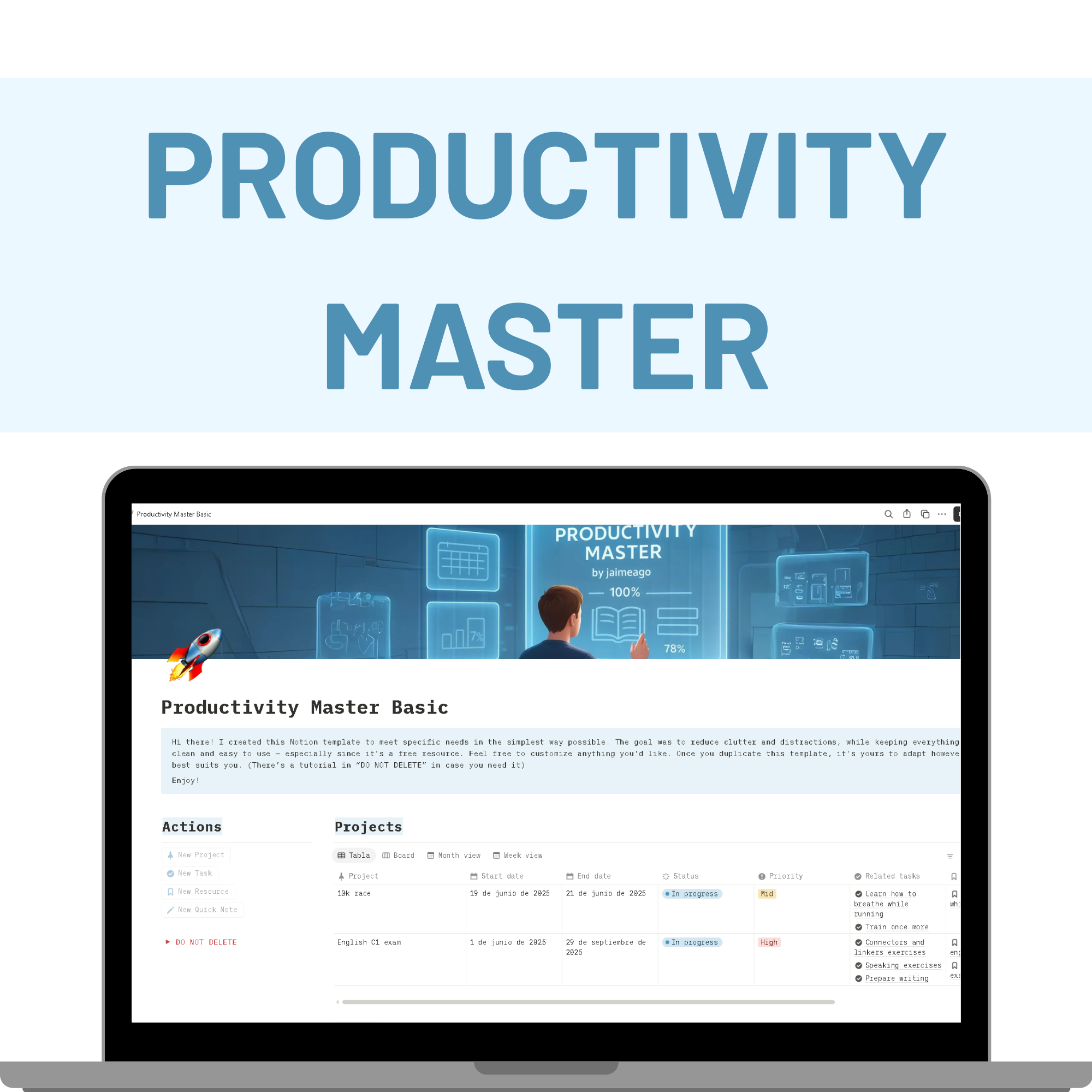Productivity Master (Notion template)