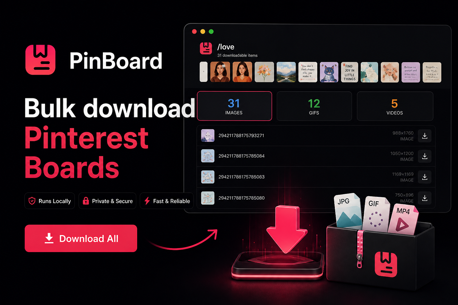 PinBoard - Pinterest Board Downloader