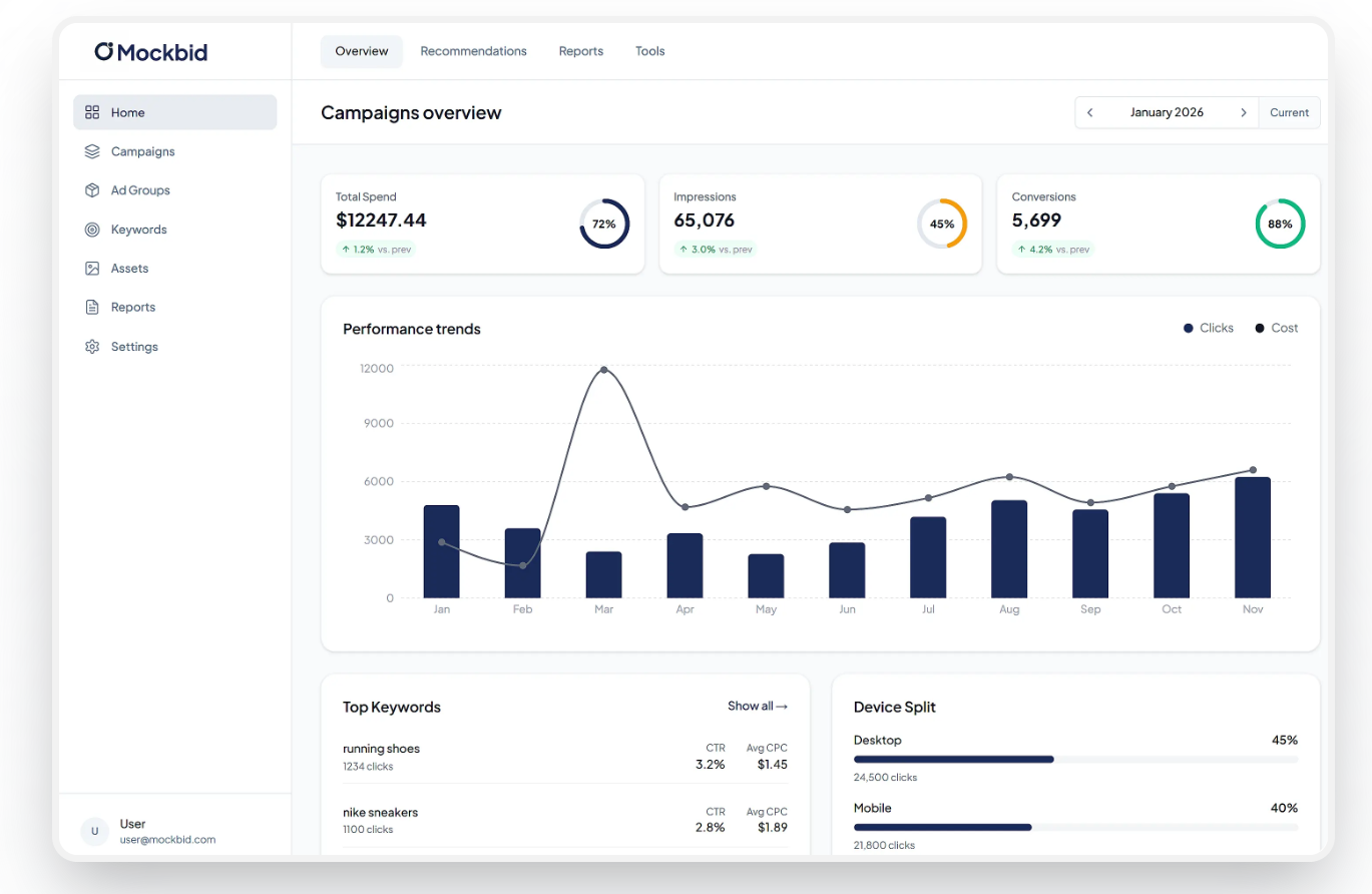 MockBid - Main product screenshot demonstrating key features and user interface