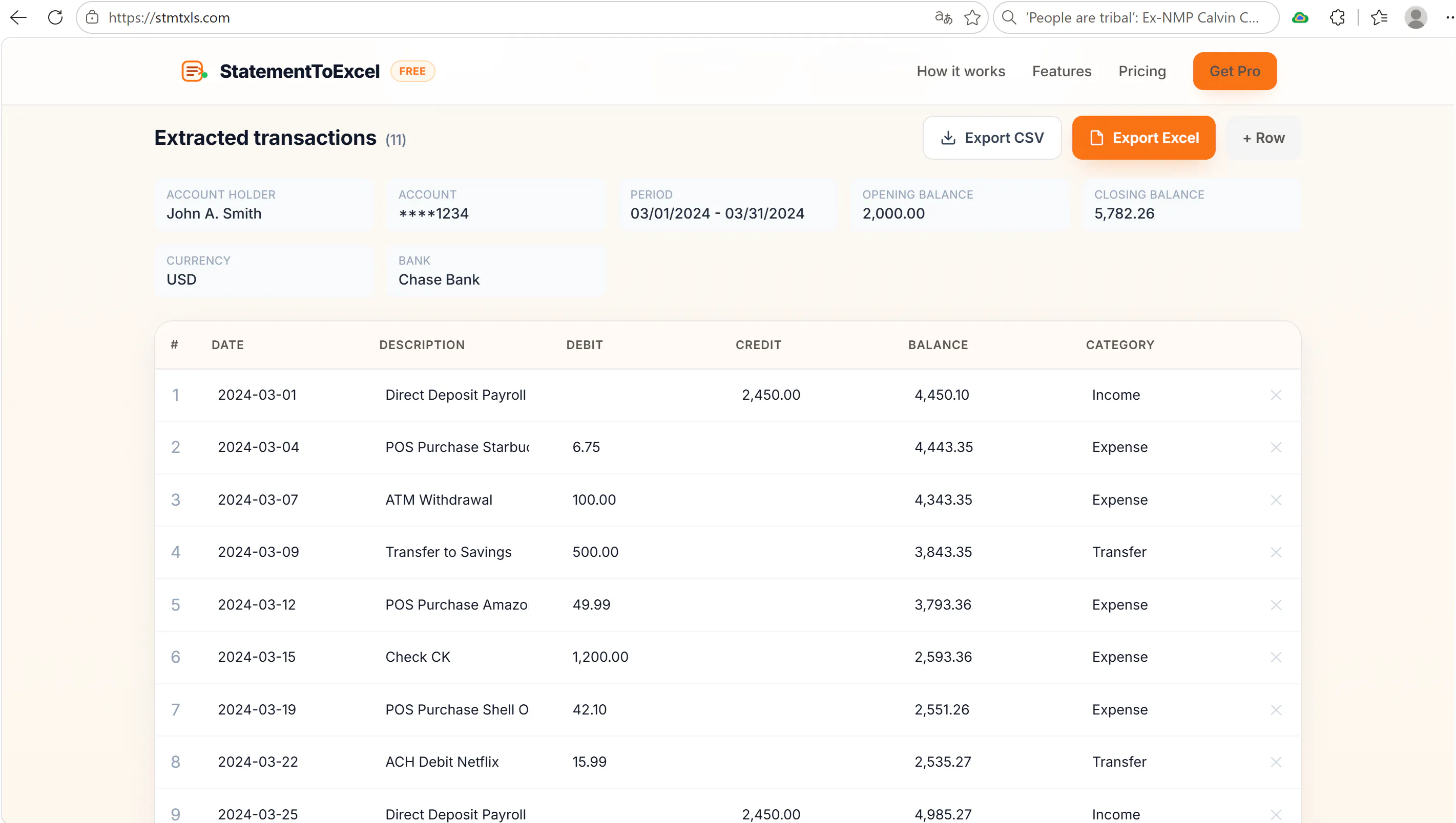 StatementToExcel gallery image