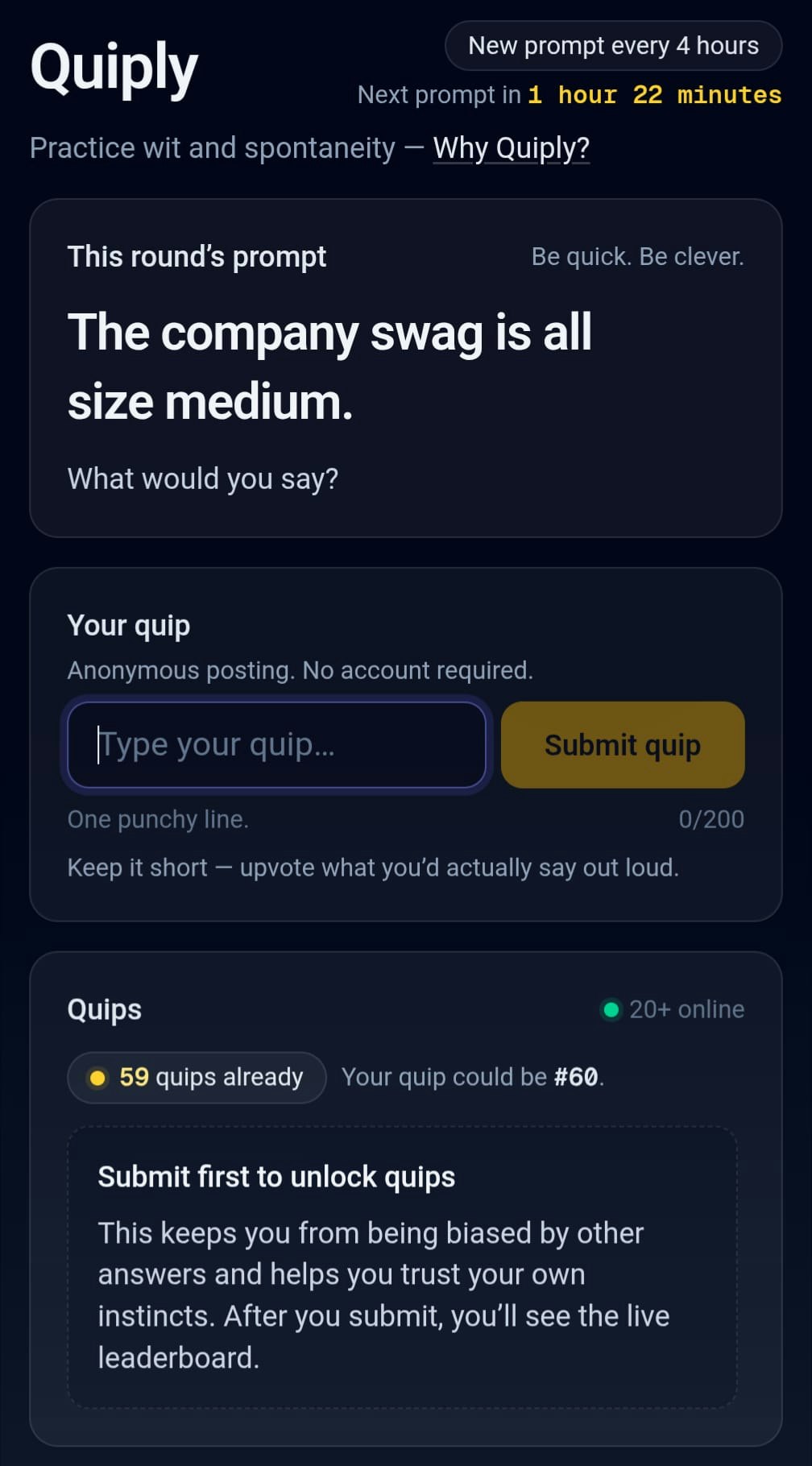 Quiply - Main product screenshot demonstrating key features and user interface