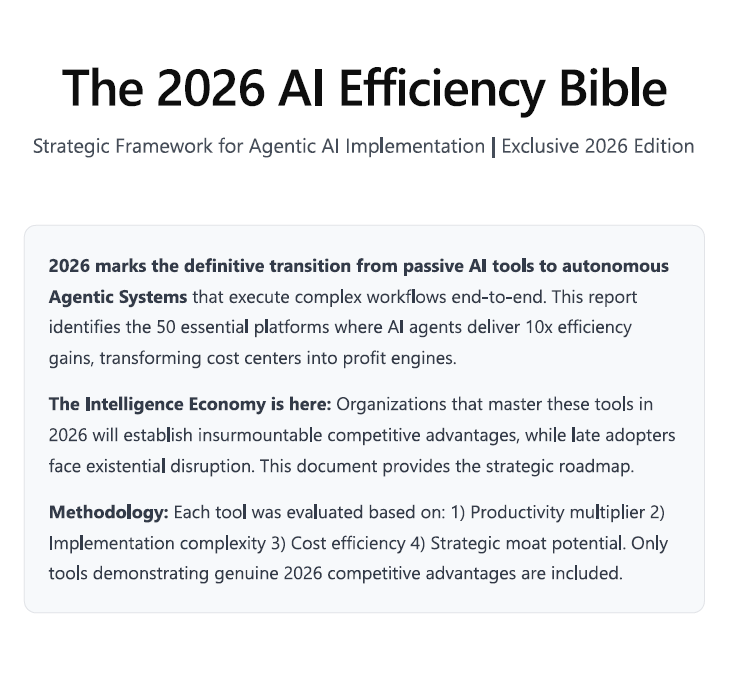 The 2026 AI Efficiency Bible - Screenshot 2 showing product features and functionality