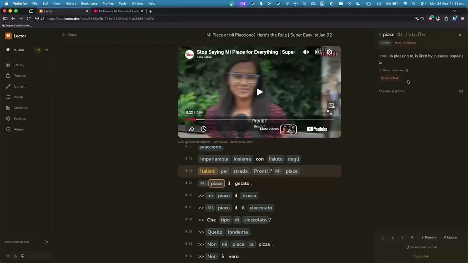 Lector screenshot 1 (video preview)