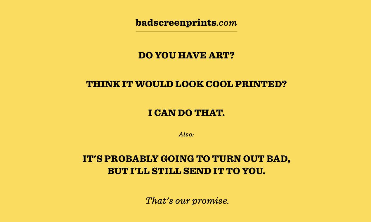 Bad Screenprints Dot Com gallery image