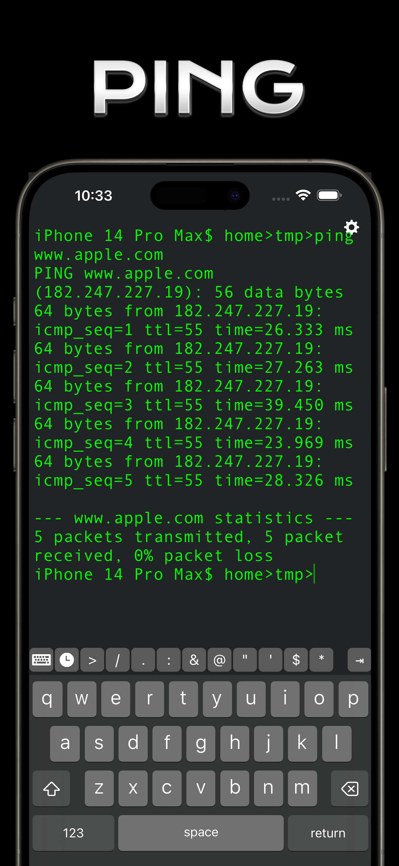 Mídia 3 de Openterm - Emulador de terminal no iOS