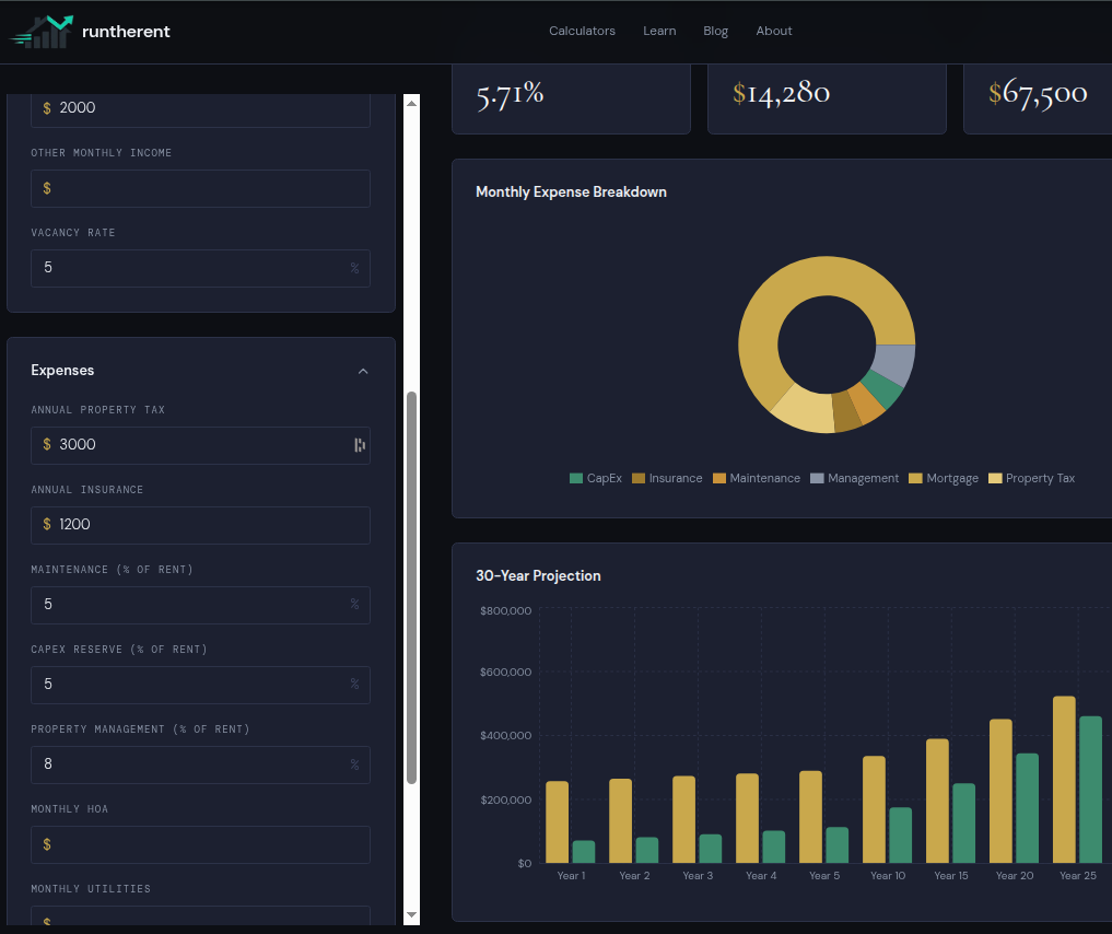 Run The Rent - Main product screenshot demonstrating key features and user interface