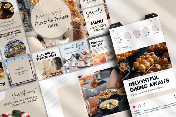 Restaurants Vorlage für Social Media Medien 6