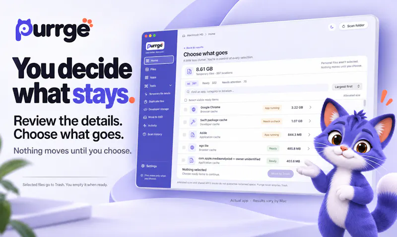 Purrge — Make room. Keep what matters. screenshot 2