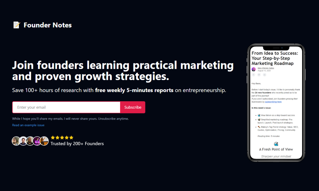 Mídia 1 de Notas do fundador - 5 min de marketing prático e estratégias de crescimento comprovadas
