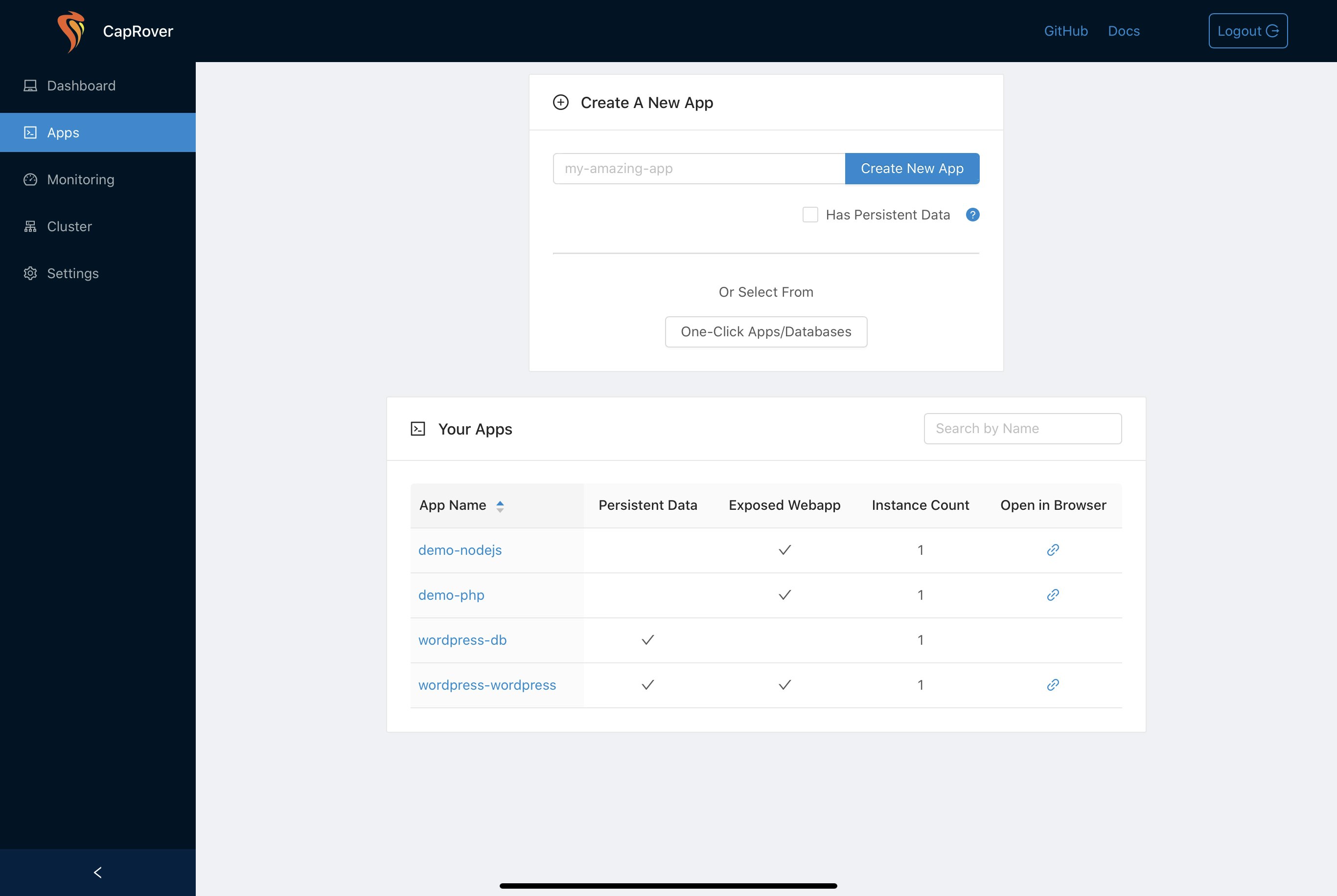 CapRover gallery image