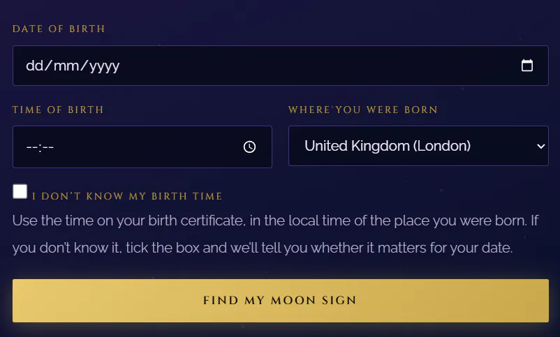 Moon Sign Calculator