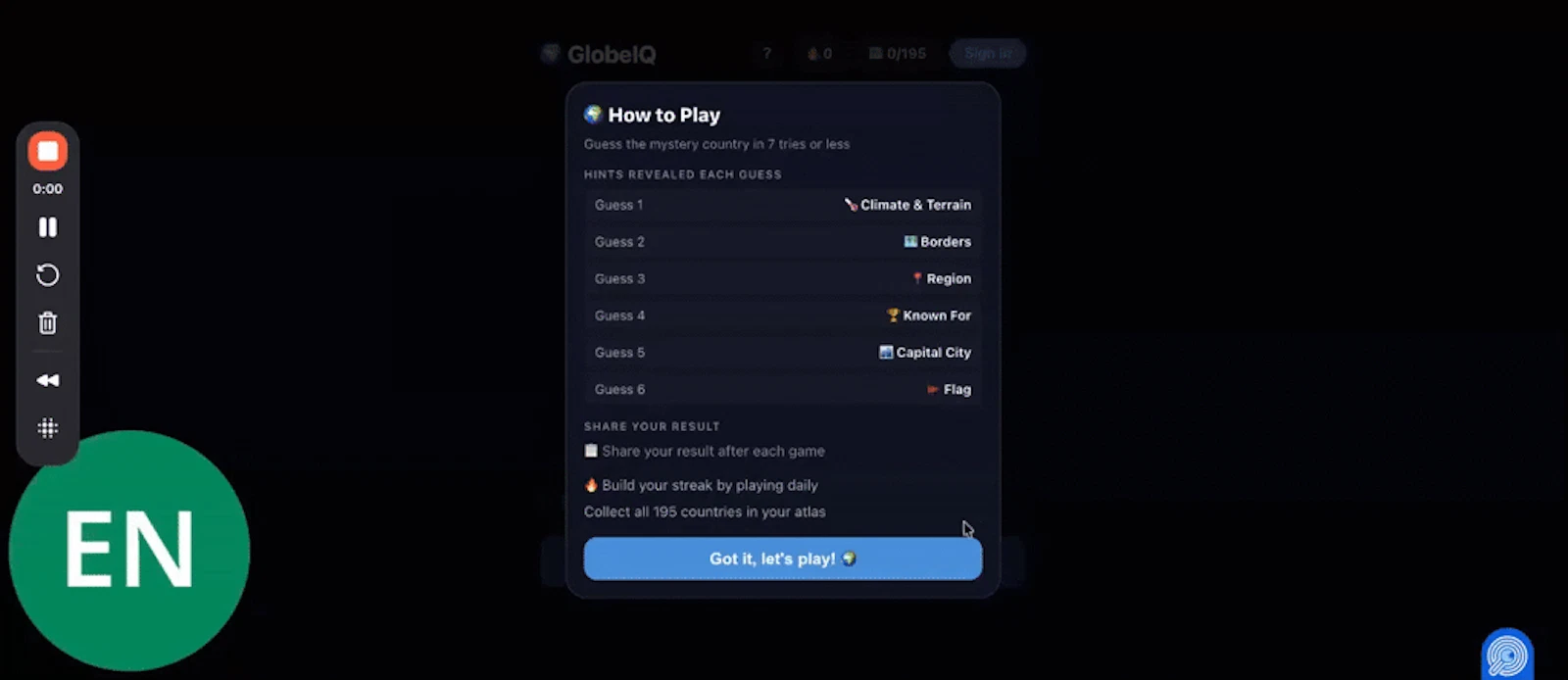 GlobeIQ — Daily Geography Guessing Game screenshot 1 (video preview)
