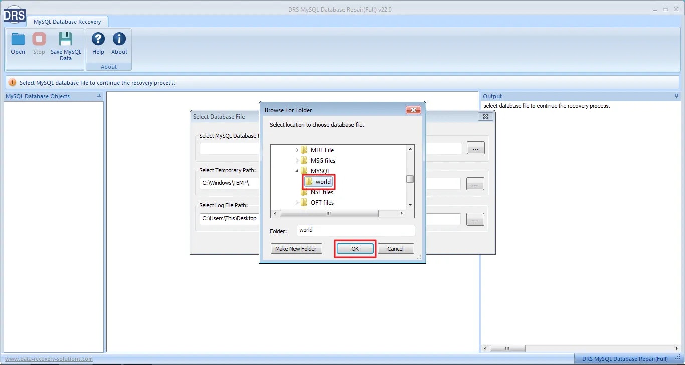 MigrateEmails MySQL Database Repair Tool media 2
