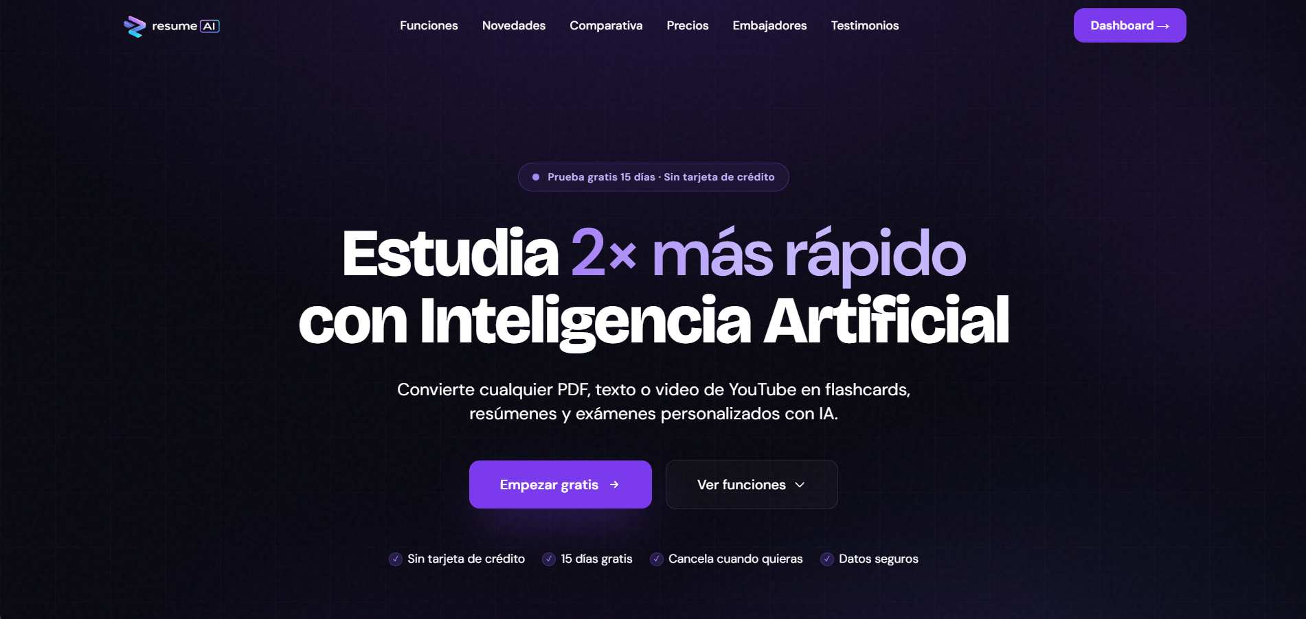 ResumeAI - Main product screenshot demonstrating key features and user interface
