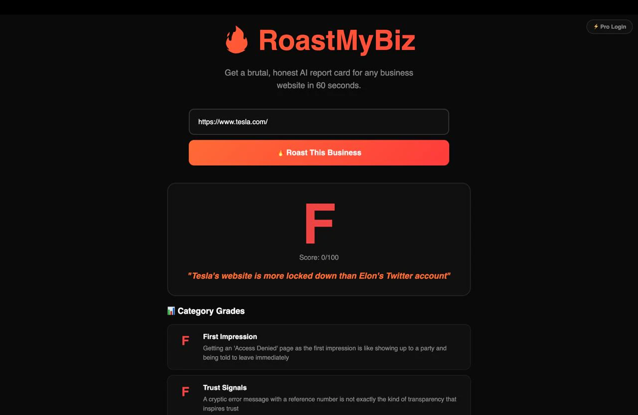 RoastMyBiz screenshot 1