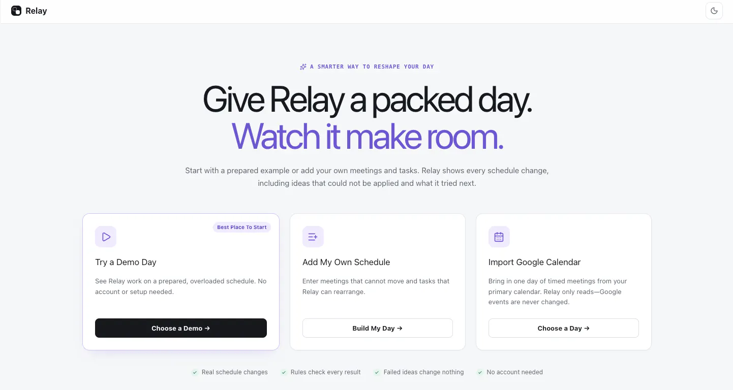 Relay — Autonomous workday repair gallery image