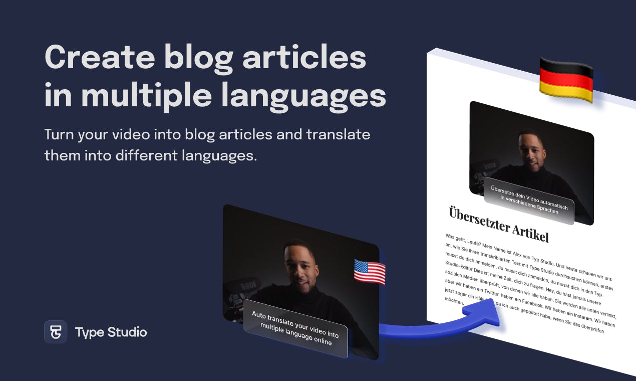 Translate Video by Type Studio - Auto translate your video into different languages  online | Product Hunt
