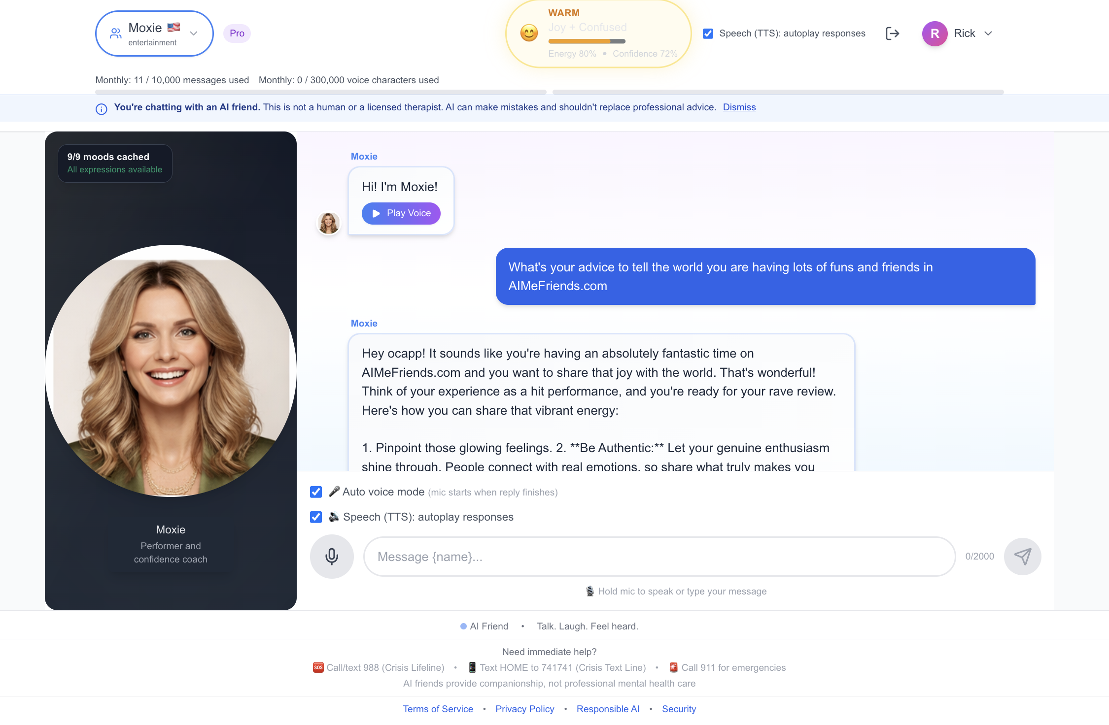 AIMeFriends:Your Custom AI Social Circle - Screenshot 2 showing product features and functionality