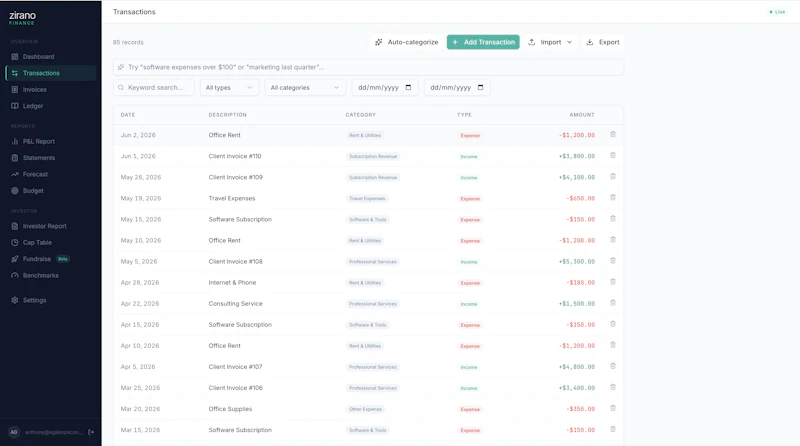 Zirano — Your CFO, from $19 a month. screenshot 4