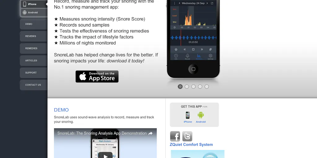 Snorelab SnoreLab: No.1 iOS and Android app for recording and tracking snoring ...