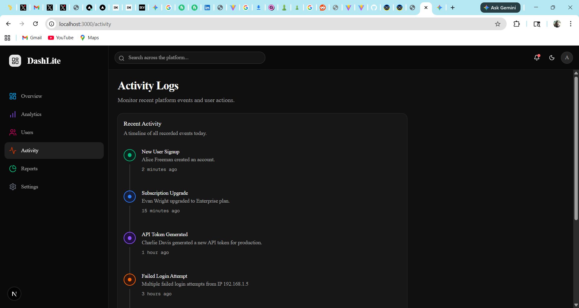 Next.js SaaS Dashboard Starter Kit - Screenshot 3 showing product features and functionality