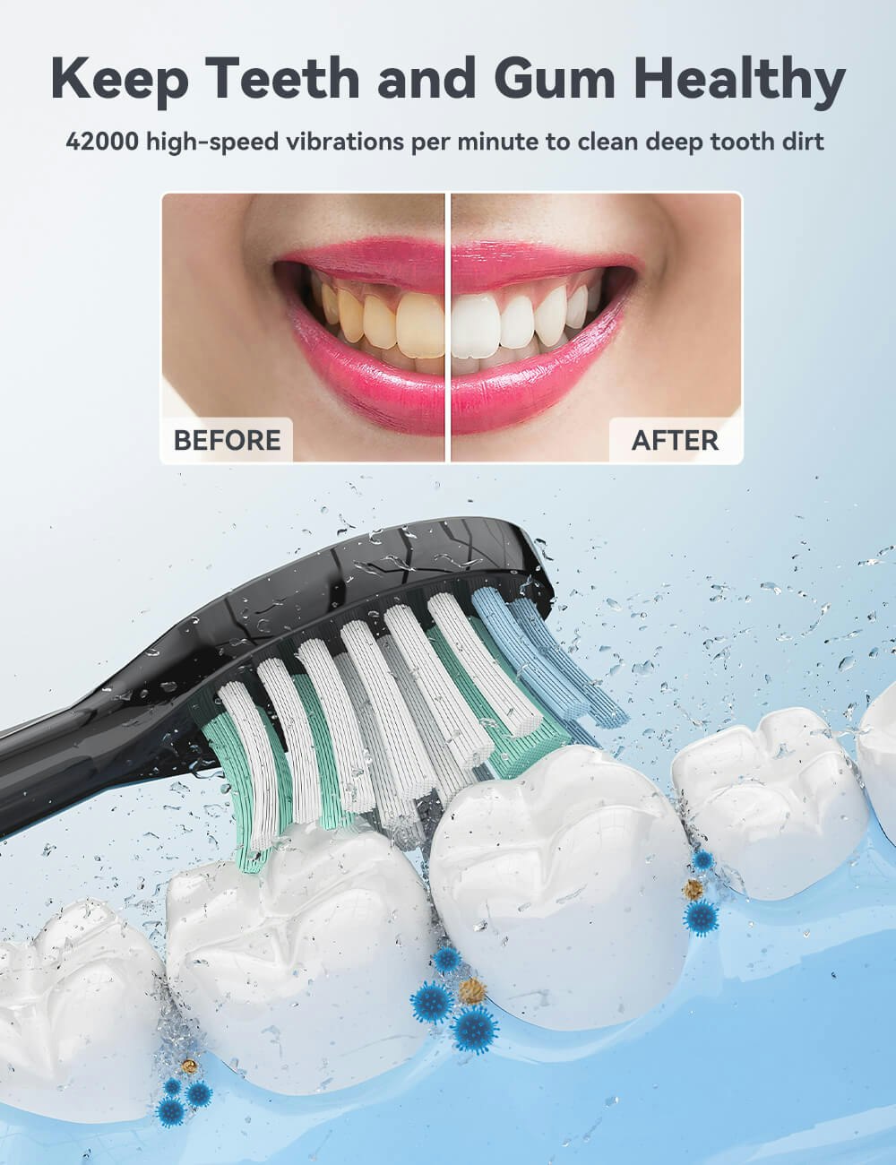 Mídia 3 de Escova de dentes elétrica Kusker - #smarttoothbrush
