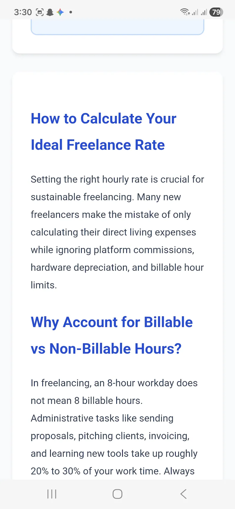 Freelance Rate Calculator  screenshot 2