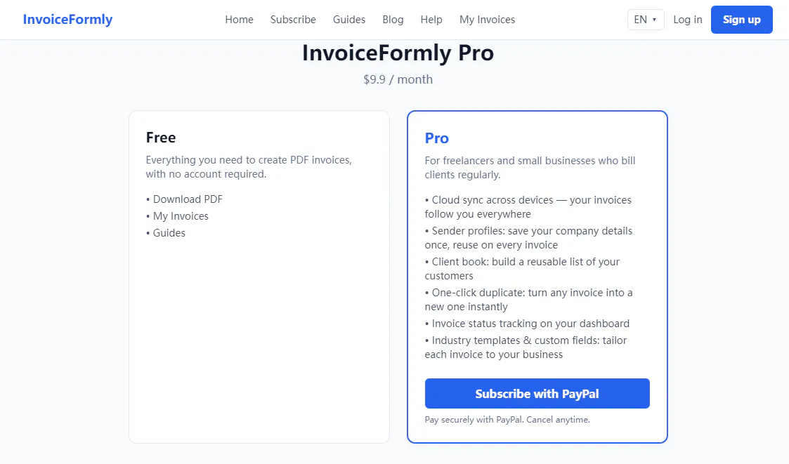 InvoiceFormly screenshot