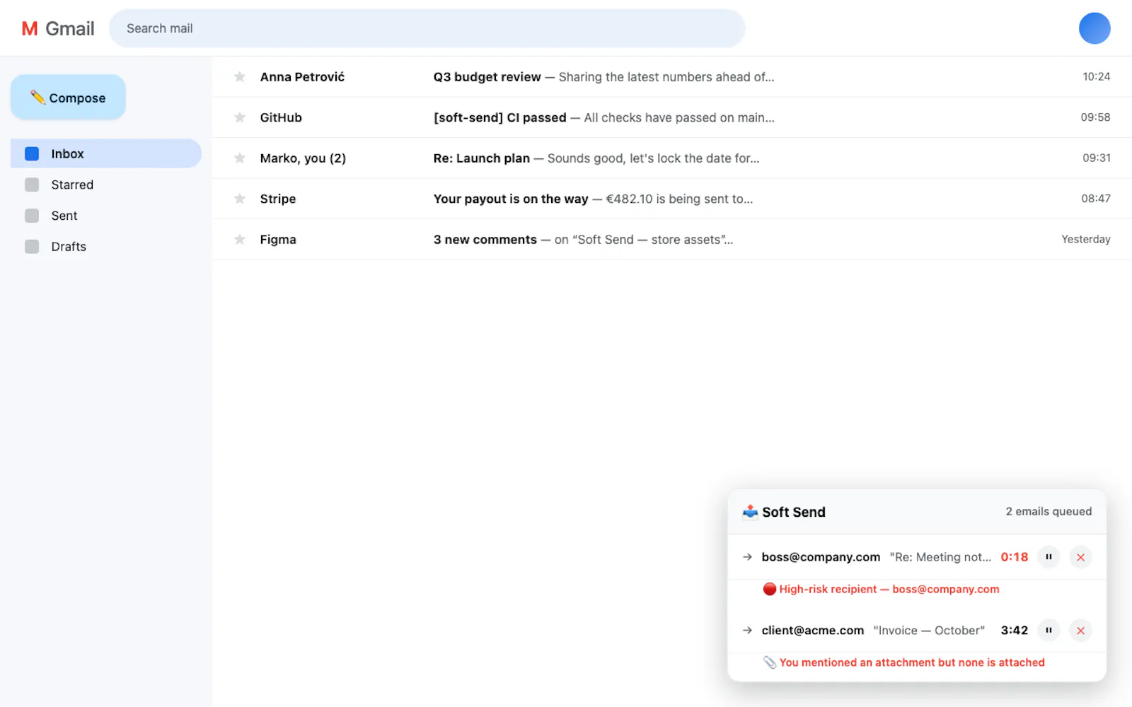 Soft Send screenshot 3