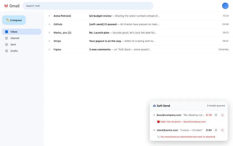 Soft Send screenshot 3