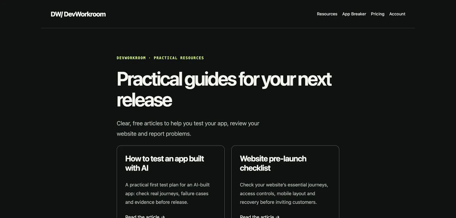 DevWorkroom screenshot 2