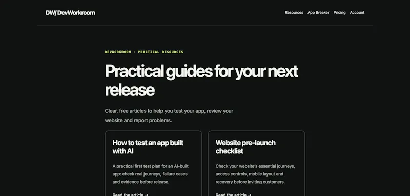 DevWorkroom screenshot 2
