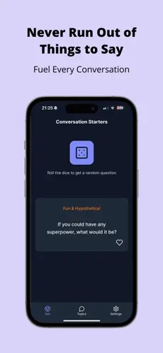Conversation Starter - Main product screenshot demonstrating key features and user interface