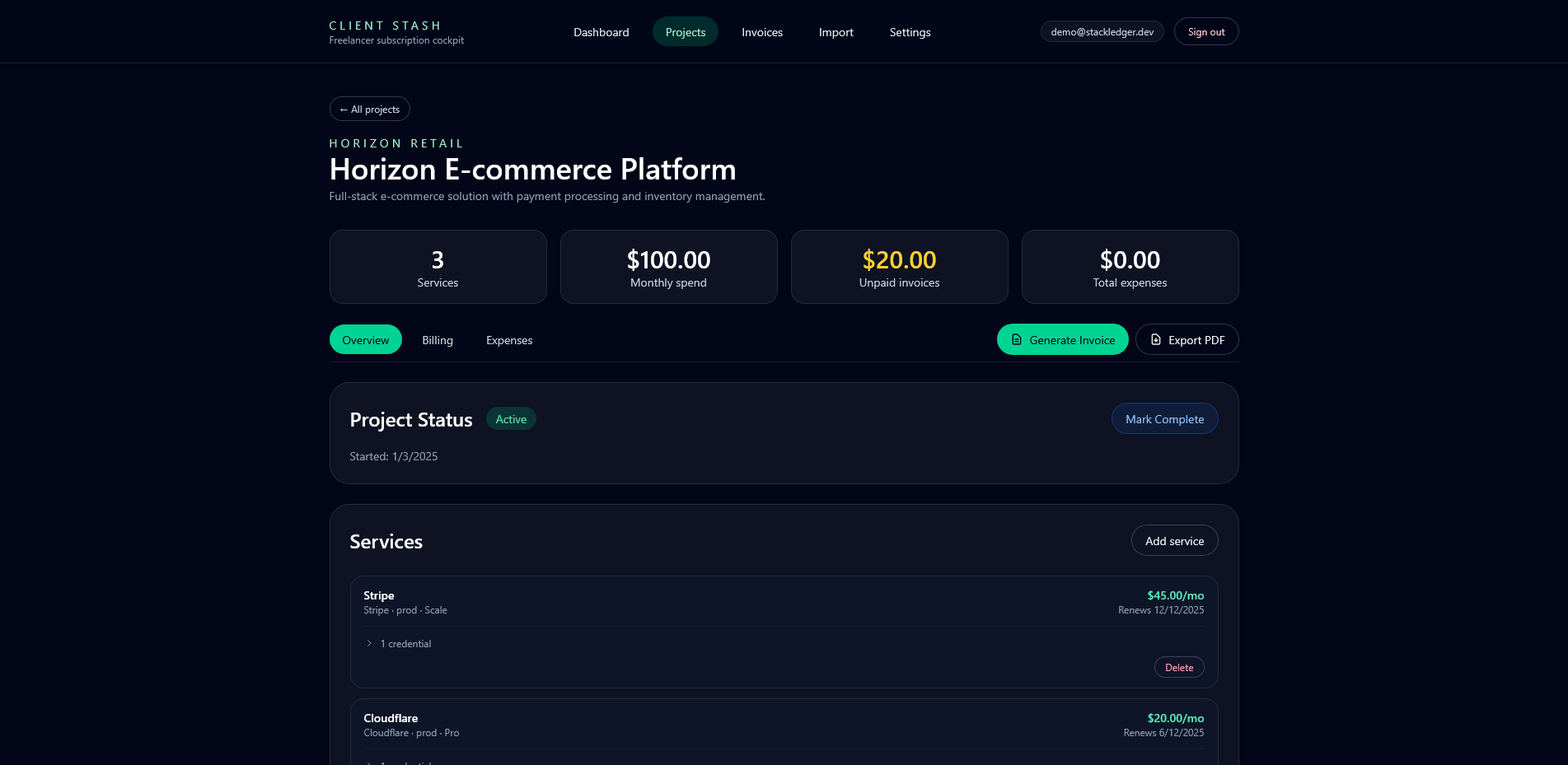 Client Stash - Screenshot 3 showing product features and functionality