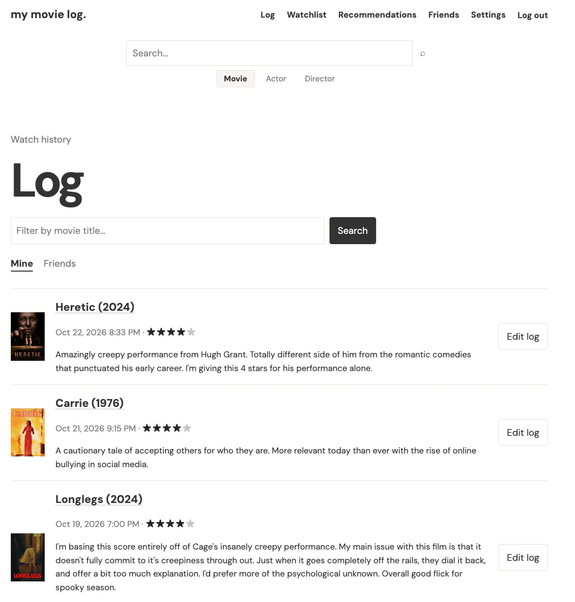My Movie Log gallery image