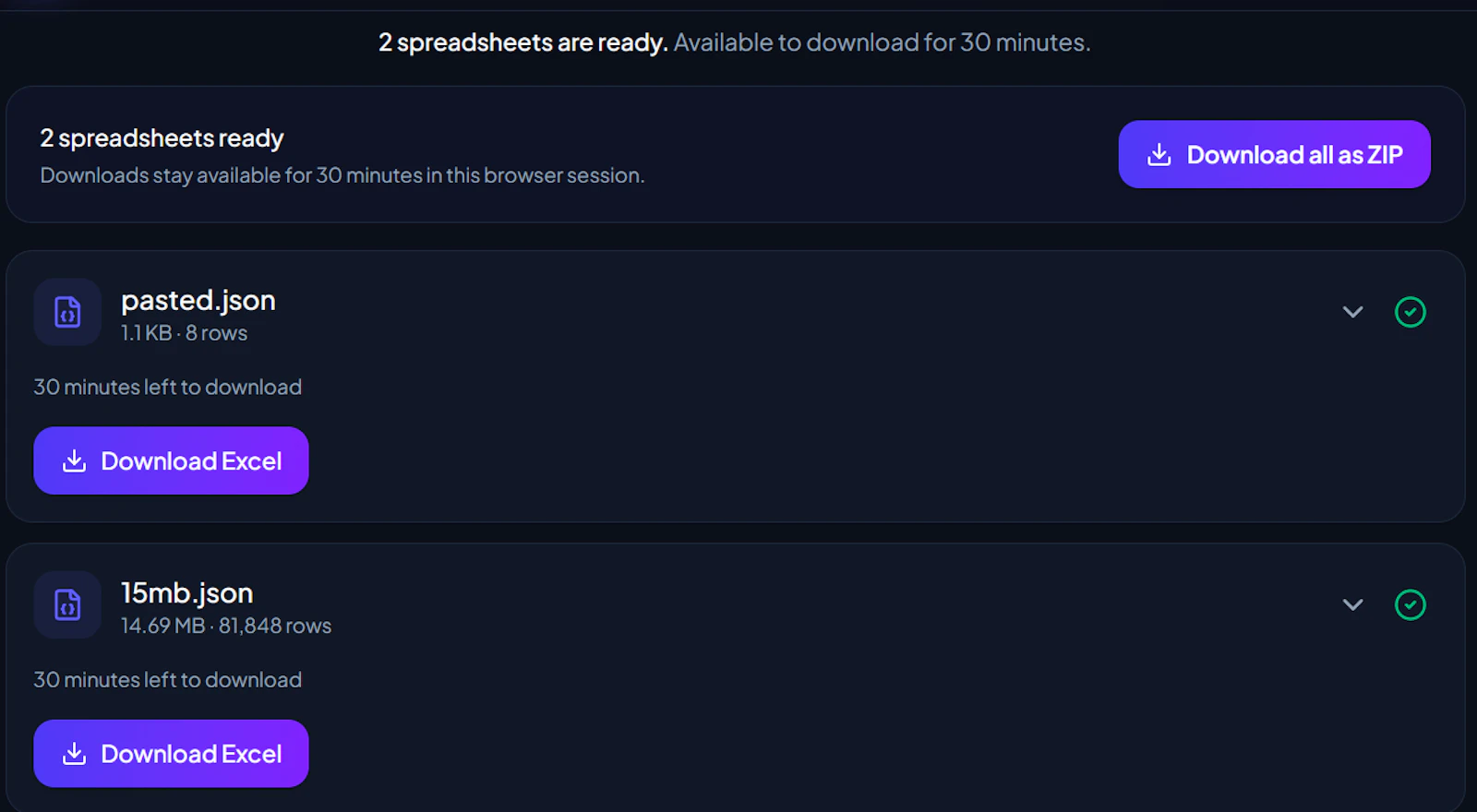 JSON to Excel screenshot 6