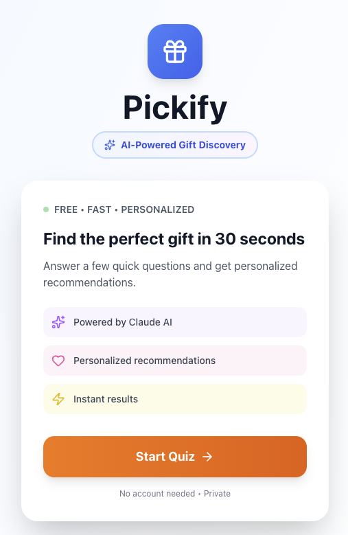 Pickify - AI Gift Finder gallery image