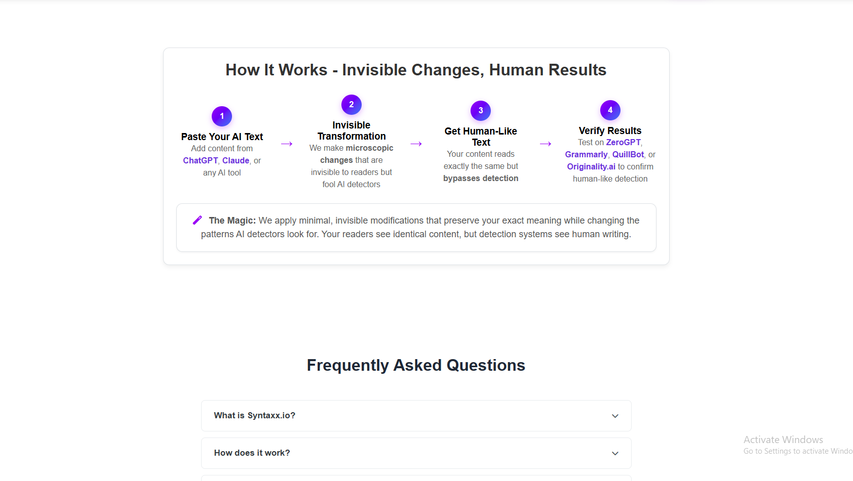 وسائط Syntaxx.io - Text Free AI Humanizer - تجاوز أدوات اكتشاف الذكاء الاصطناعي 2