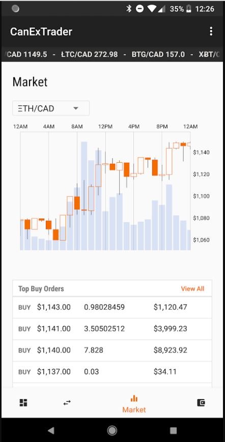 CanExTrader - QuadrigaCX Easy Trading in Mobile App gallery image