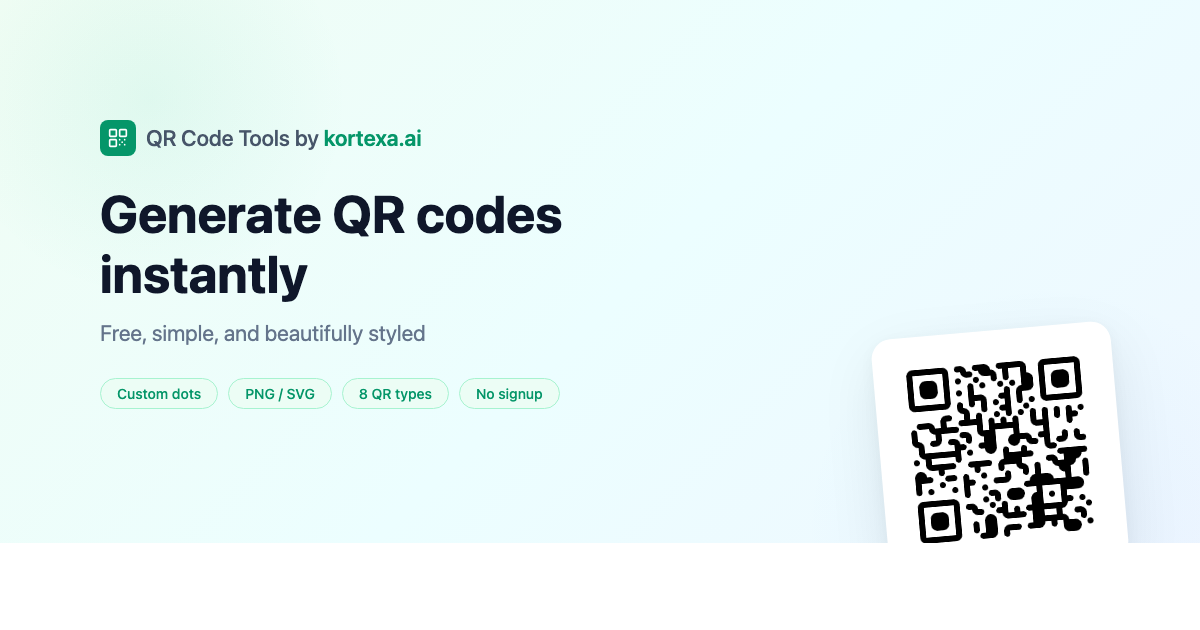 Free QR Code Tools by kortexa.ai gallery image