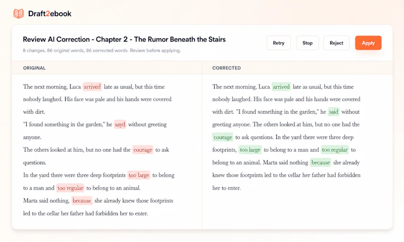 Draft2ebook screenshot 3