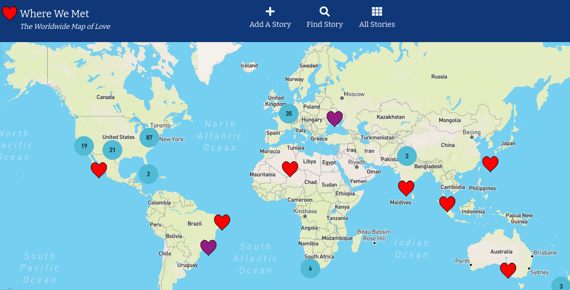 startuptile WhereWeMet.Org-The Worldwide Map of Love